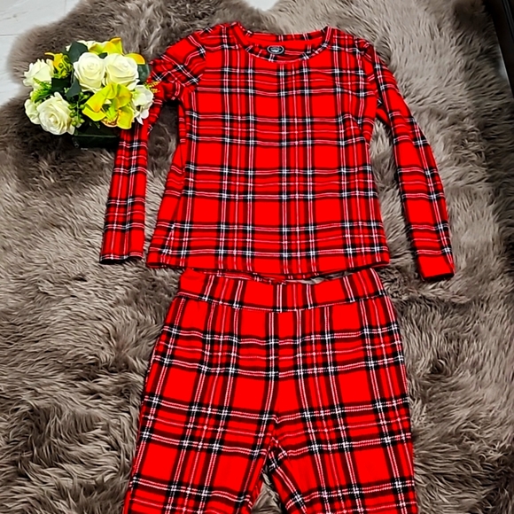 Laura Ashley Red Plaid Pajama Set - Picture 1 of 6